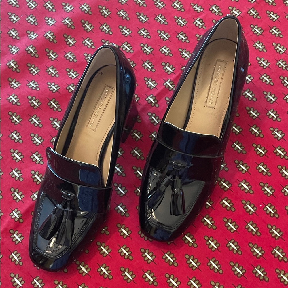 ANTONIO MELANI Glossy Black Loafers